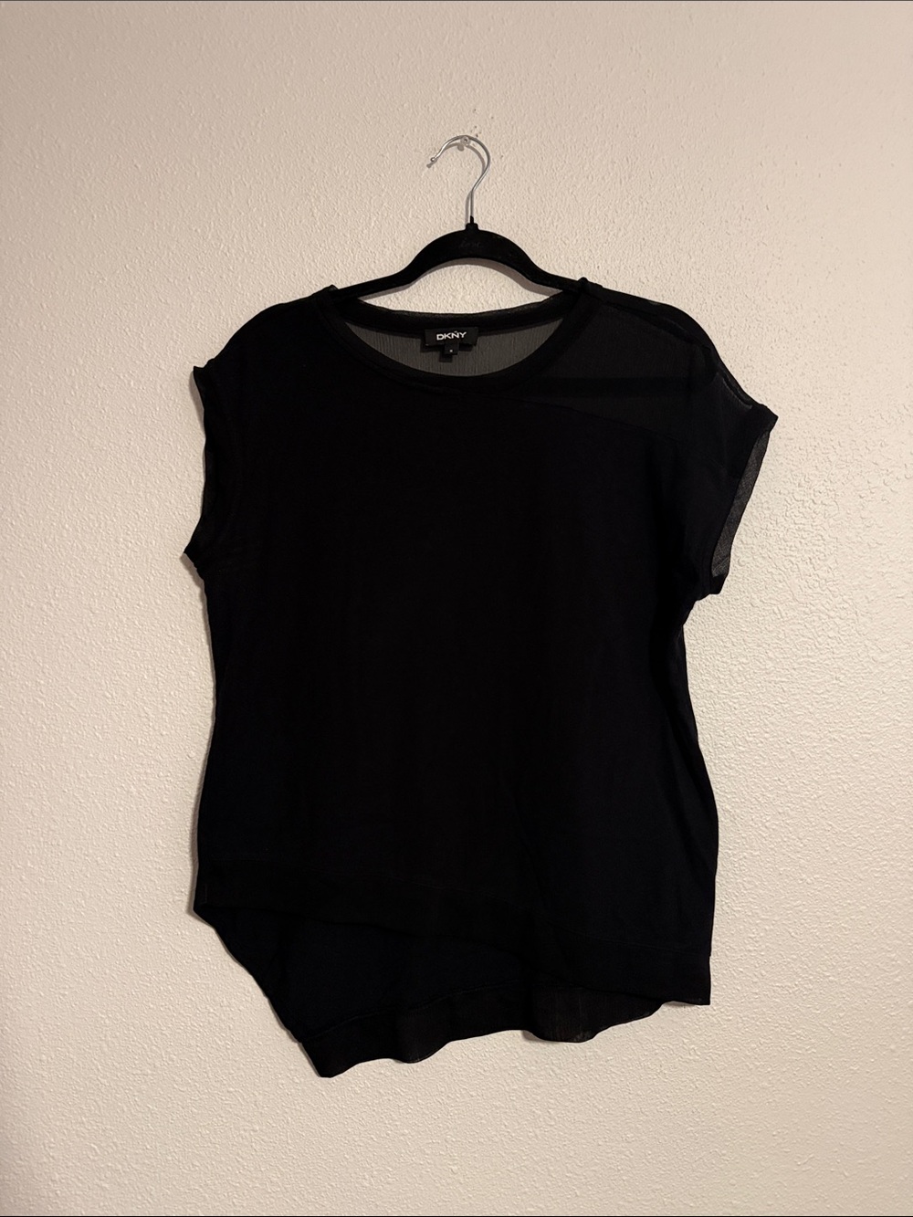 DKNY Abstract Black Blouse